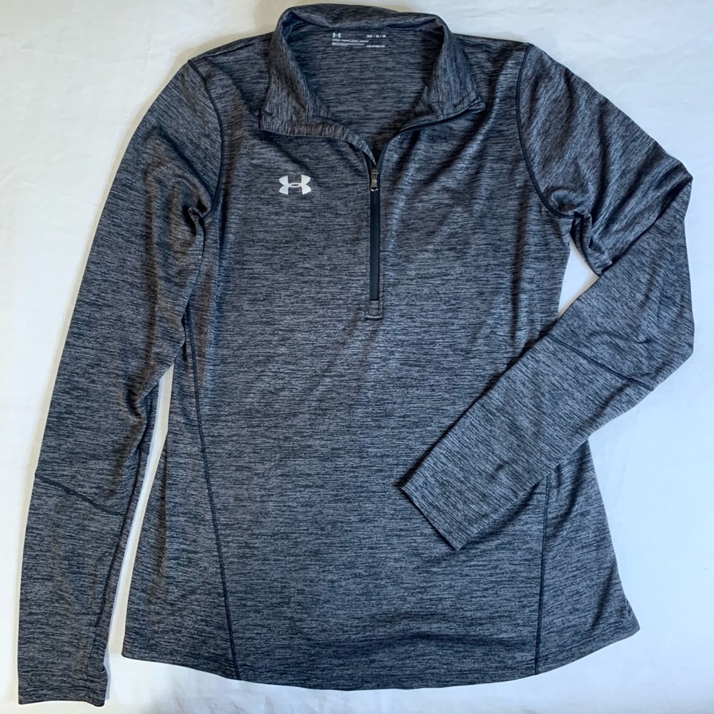 Under Armour Black/Grey Half Zip Long Sleeve Shirt